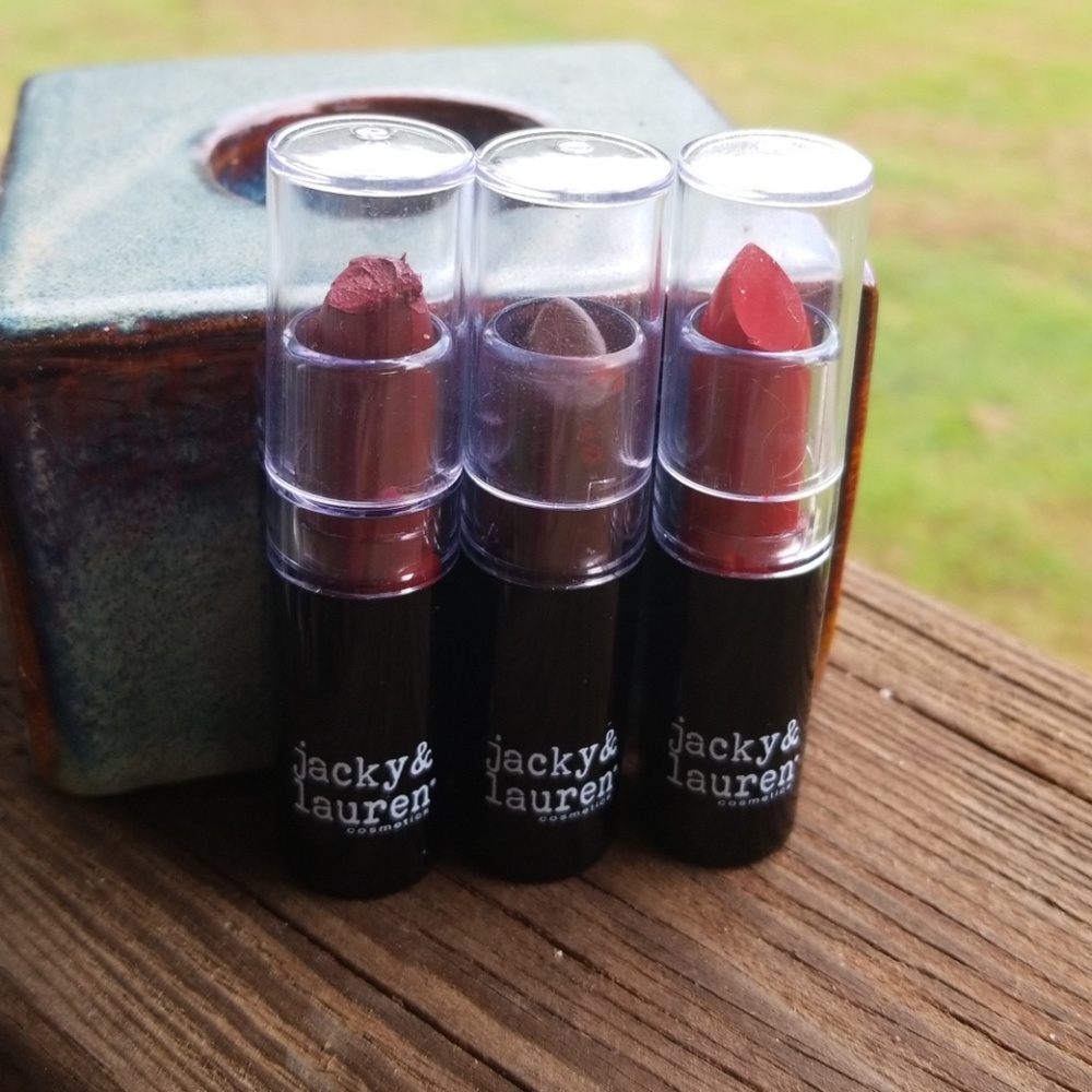 New Jackie & Lauren Dark Reds/Browns Lipstick Trio